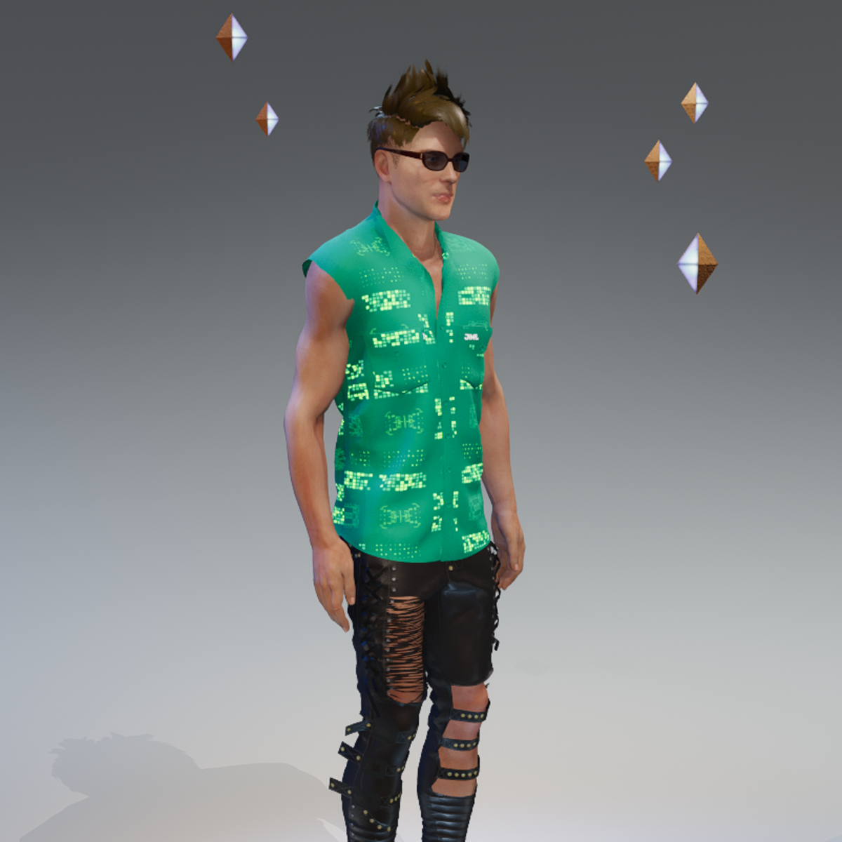 MIKAL SHIRT CYAN EMISSIVE