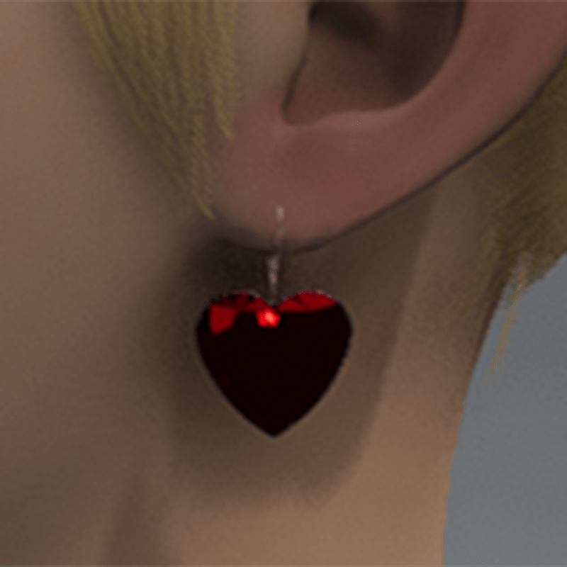 Ruby heart earrings