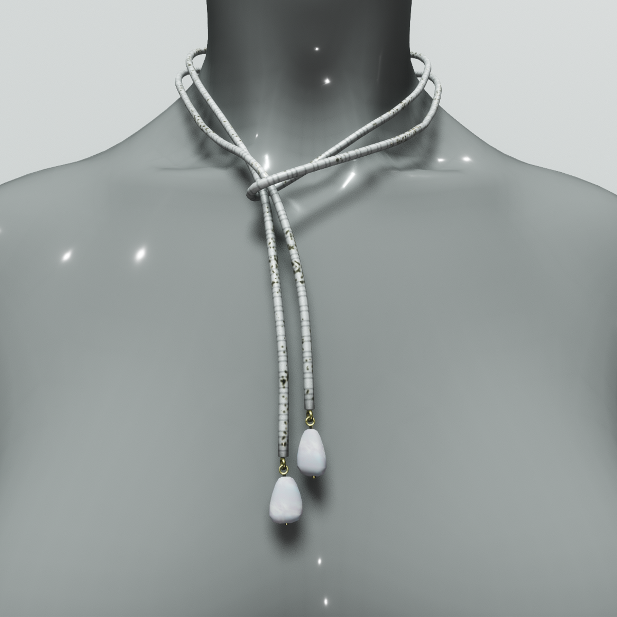Lariat necklace - white