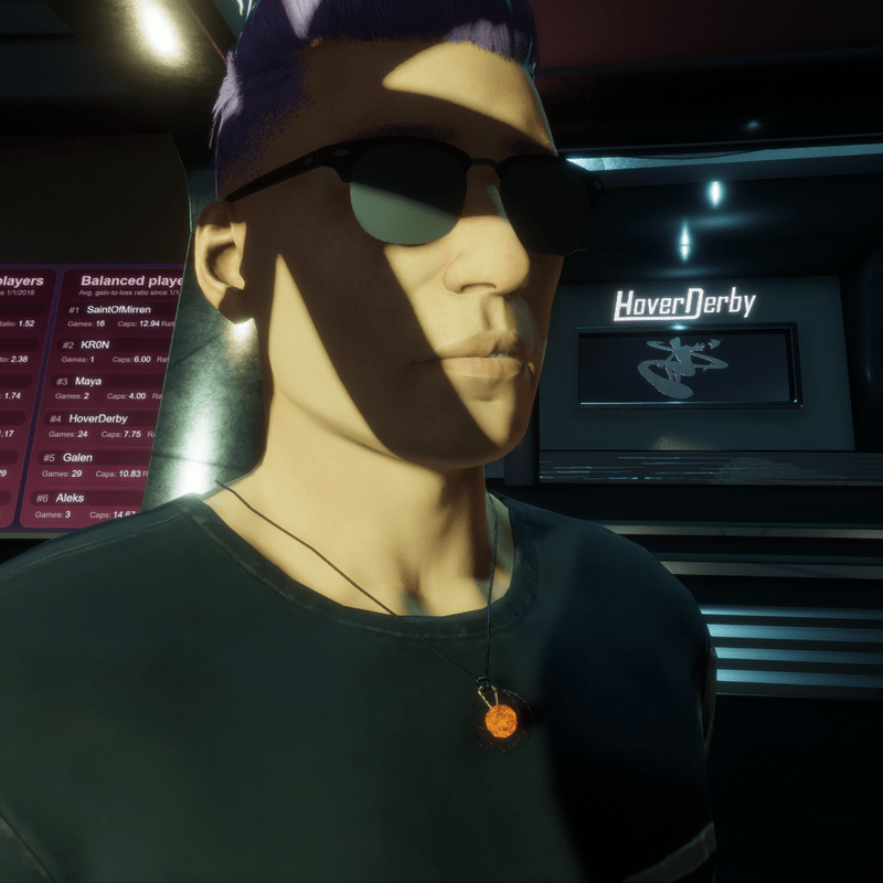 HoverDerby - Red atom necklace (male)