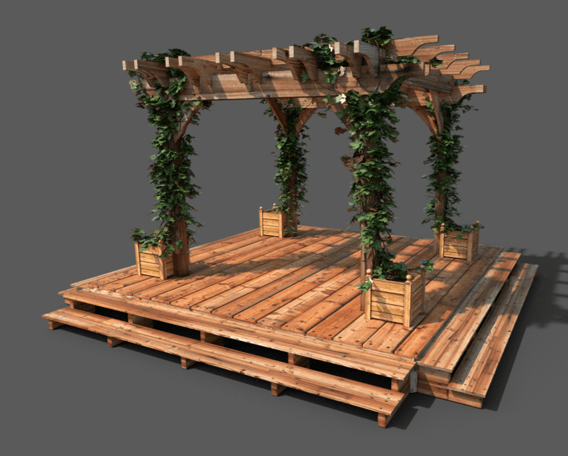 wooden gazebo