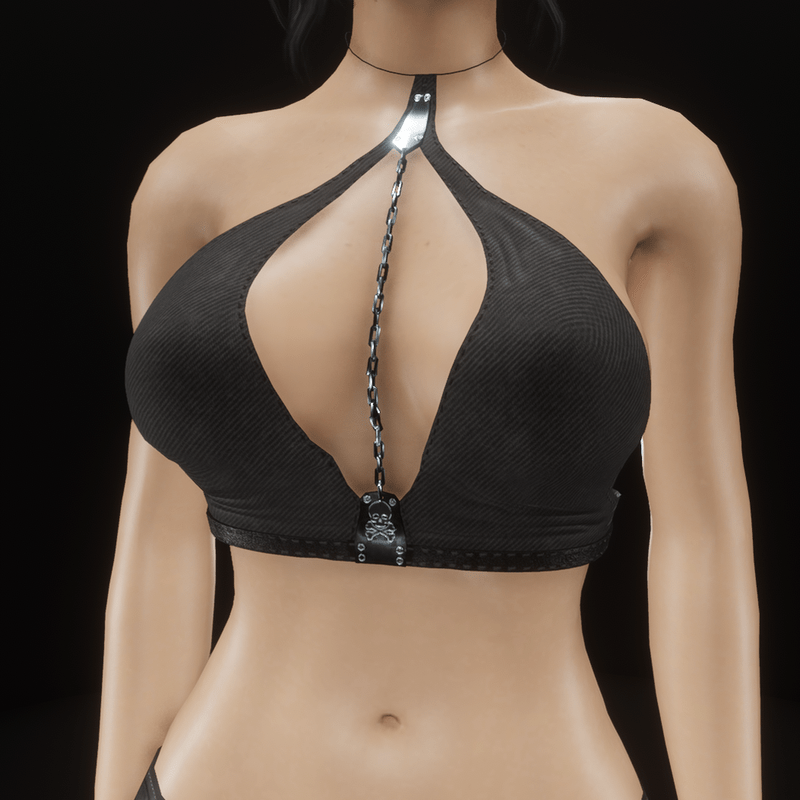 Chain Top halter (black cloth)