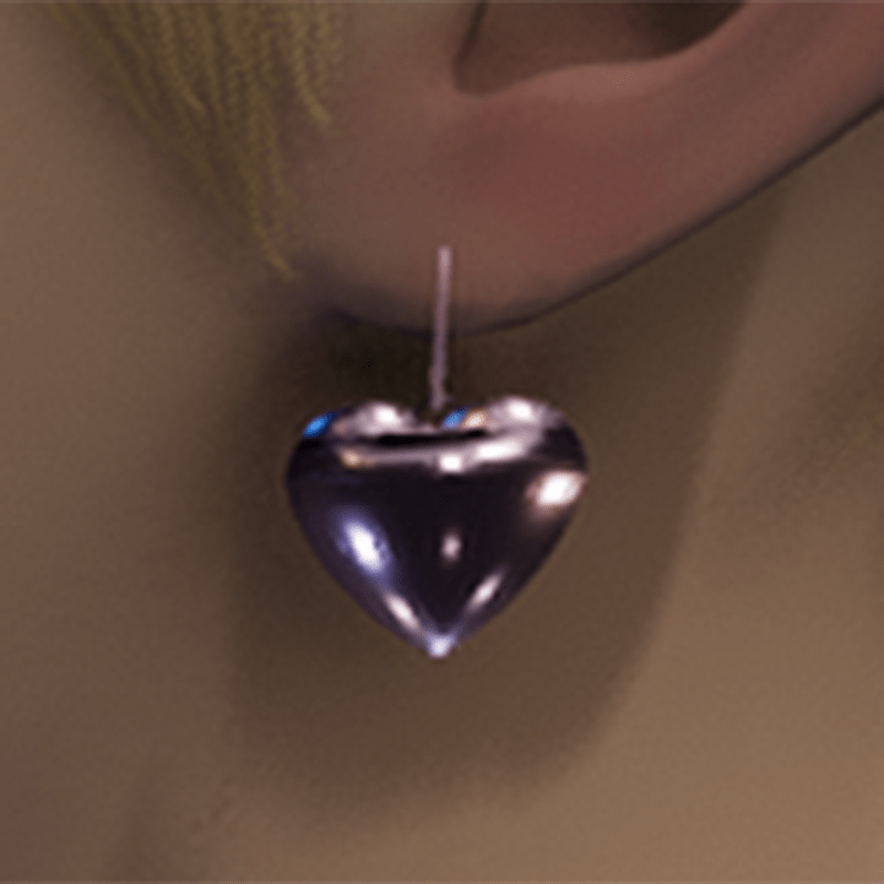 Heart charm earrings