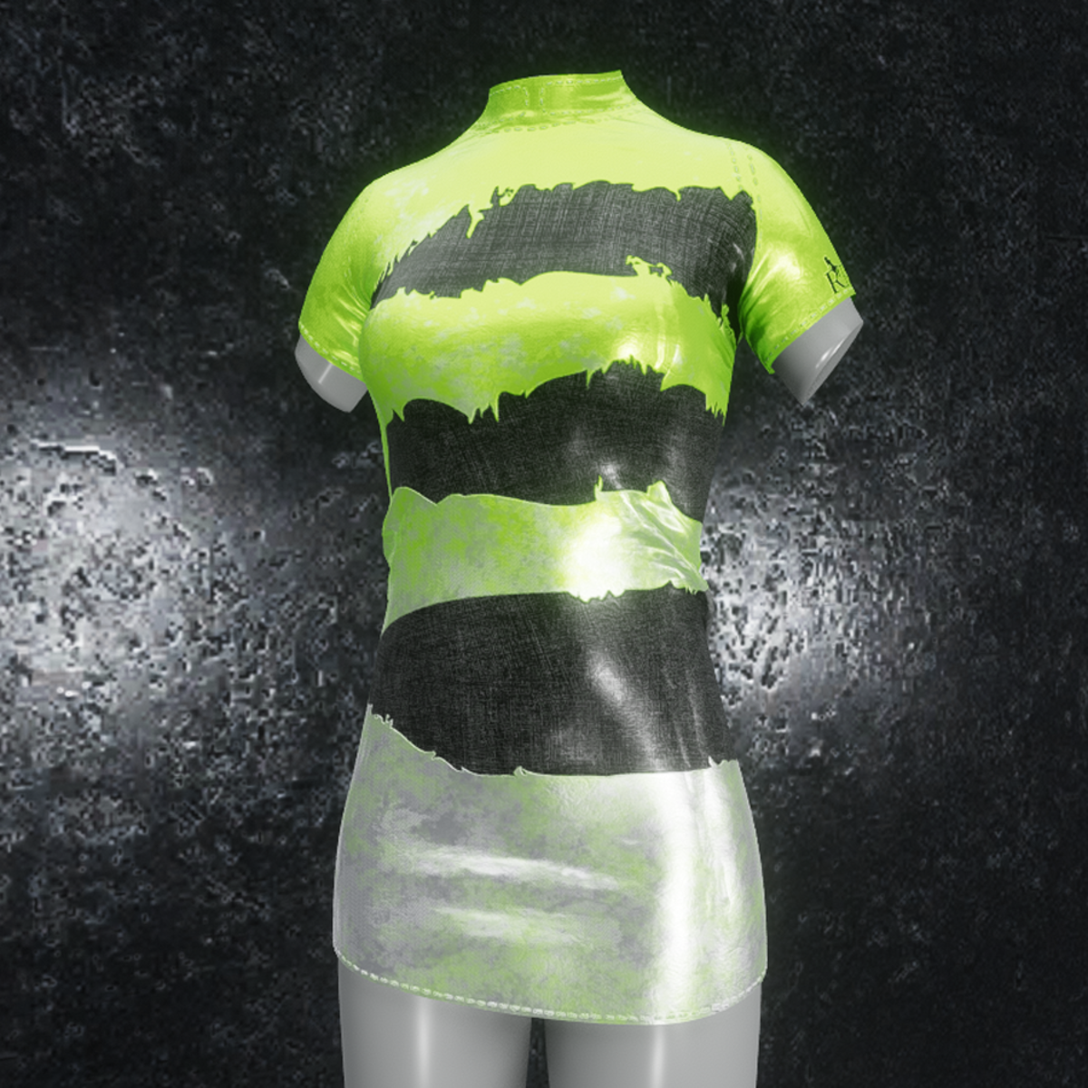 Dress Mila metallic green silver