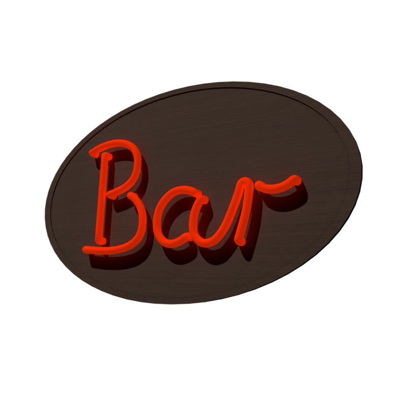 Neon lettering Bar