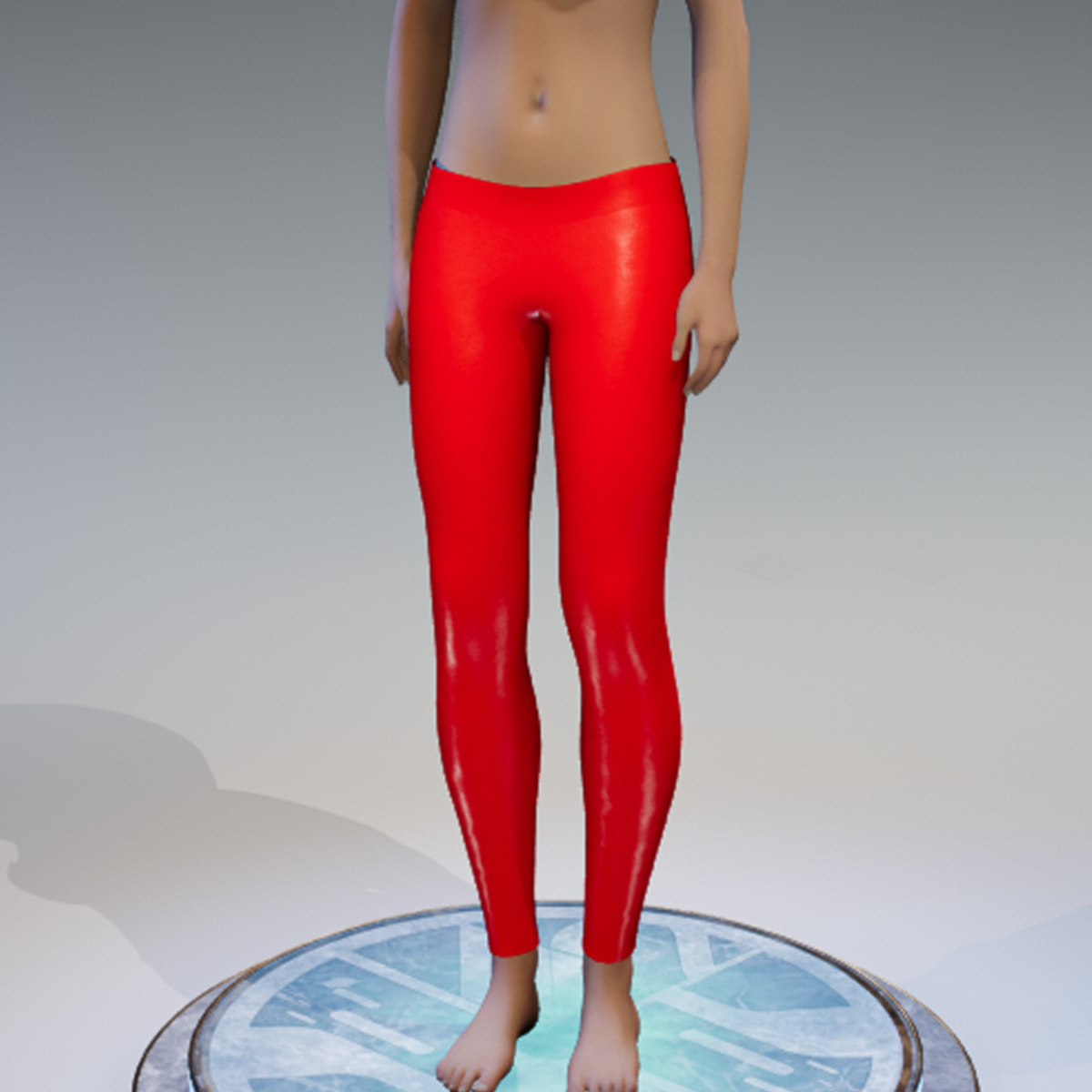 Leggings real leather red