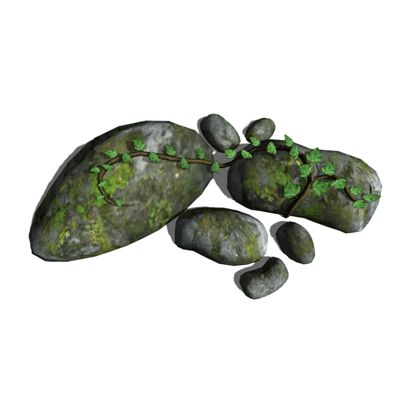 stone cluster with ivy