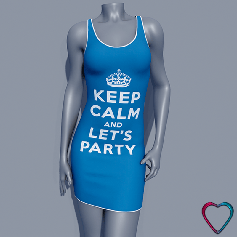 Keep Calm Dress - Let's Party - Blue