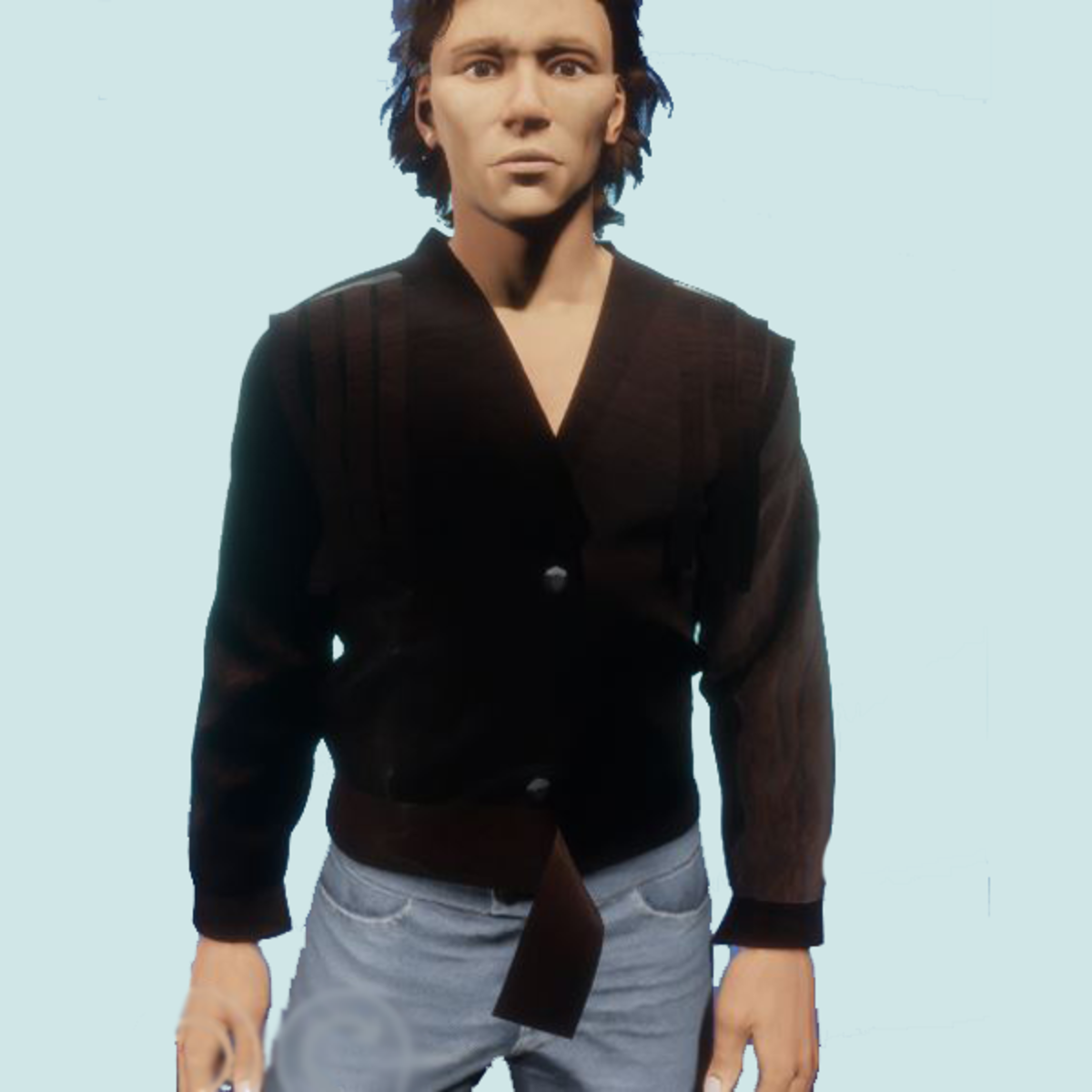 Pete in Leather Jacket Brown