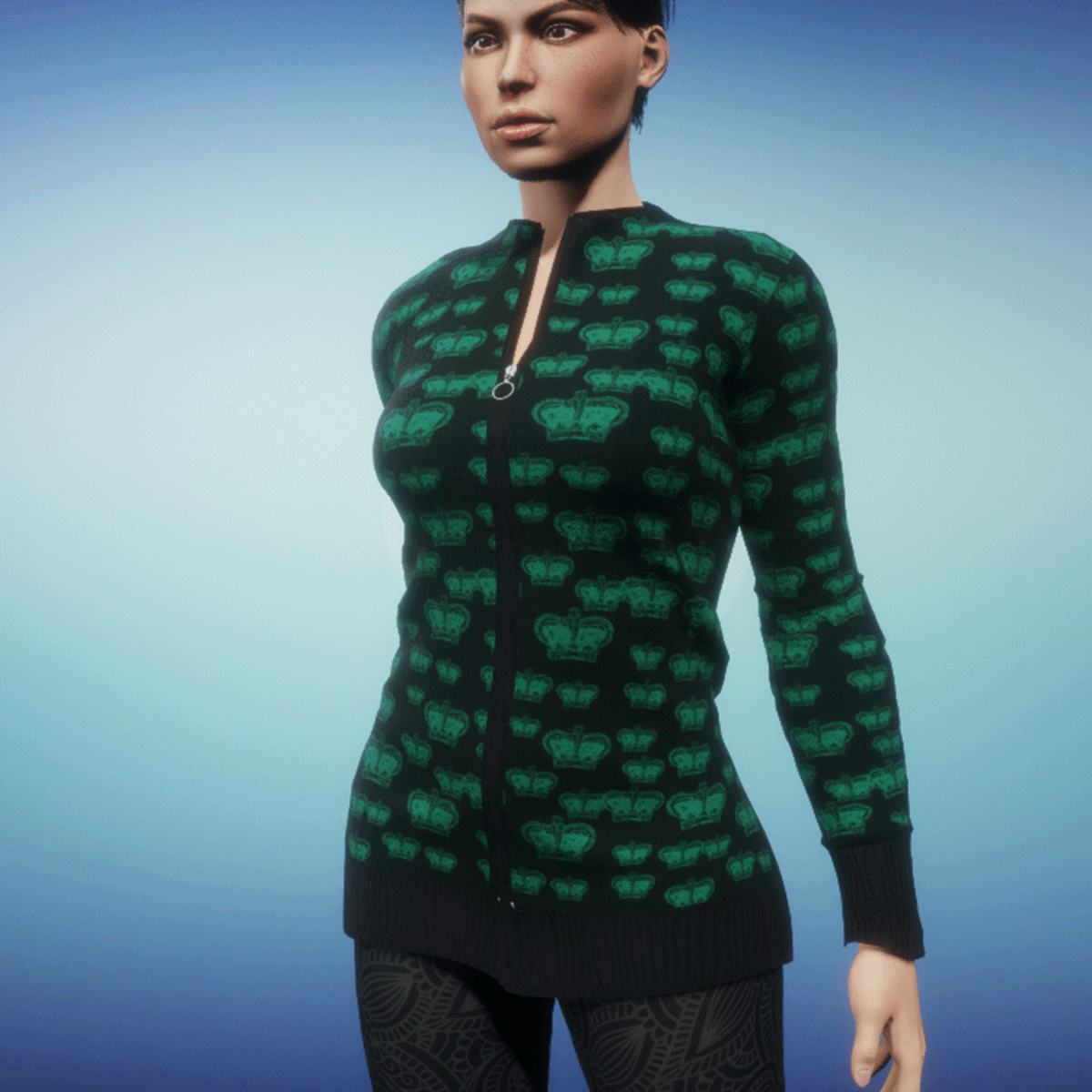 Long Cardigan Crown green