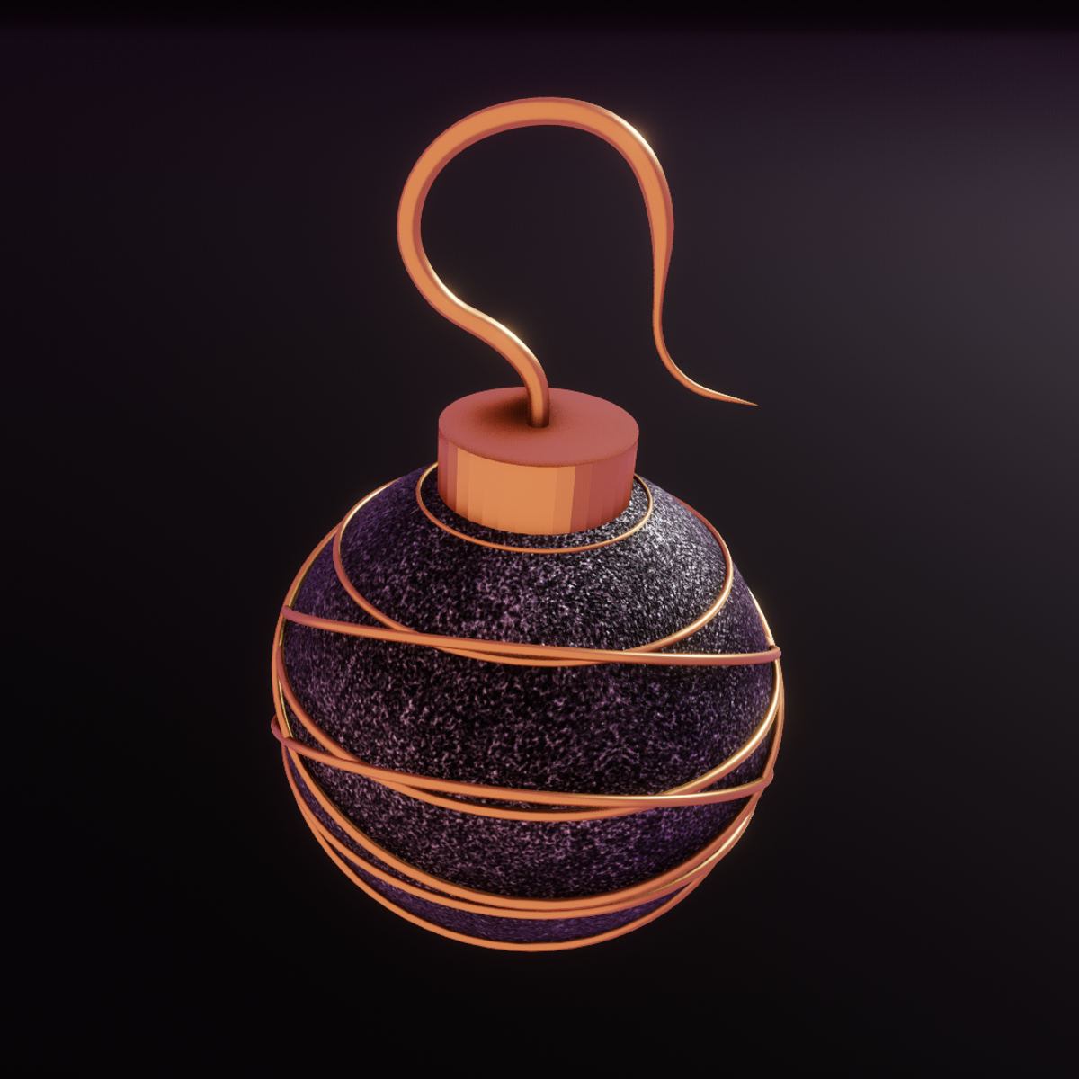 Glitter Christmas Ornament (Black)