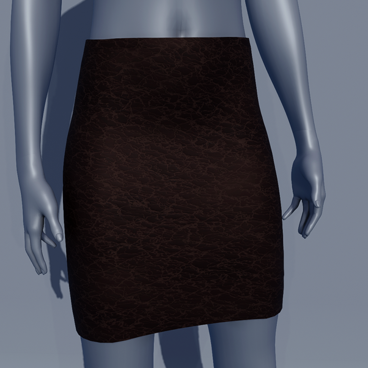 Leather Formal Skirt - Dark Brown