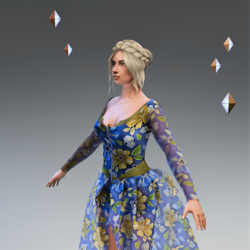 LV Dress Floral Blue