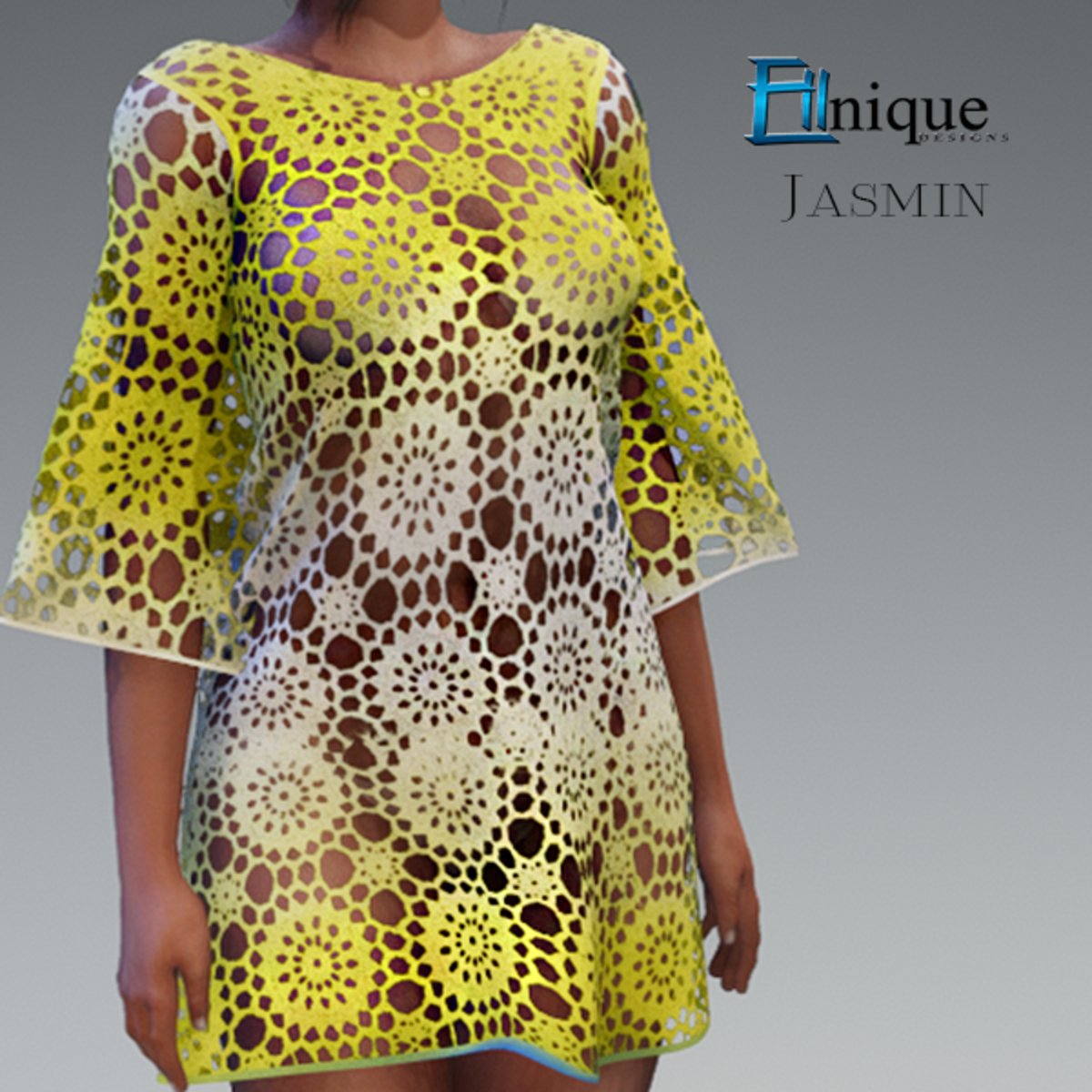 Jasmin Yellow White Mix Crochet Boho Dress