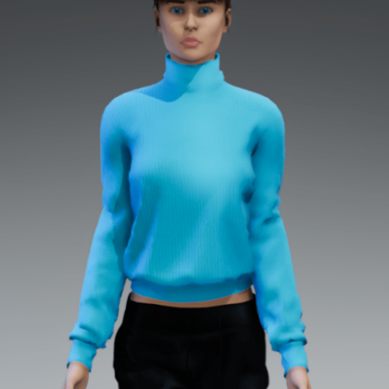 Sky Blue Turtleneck Sweater