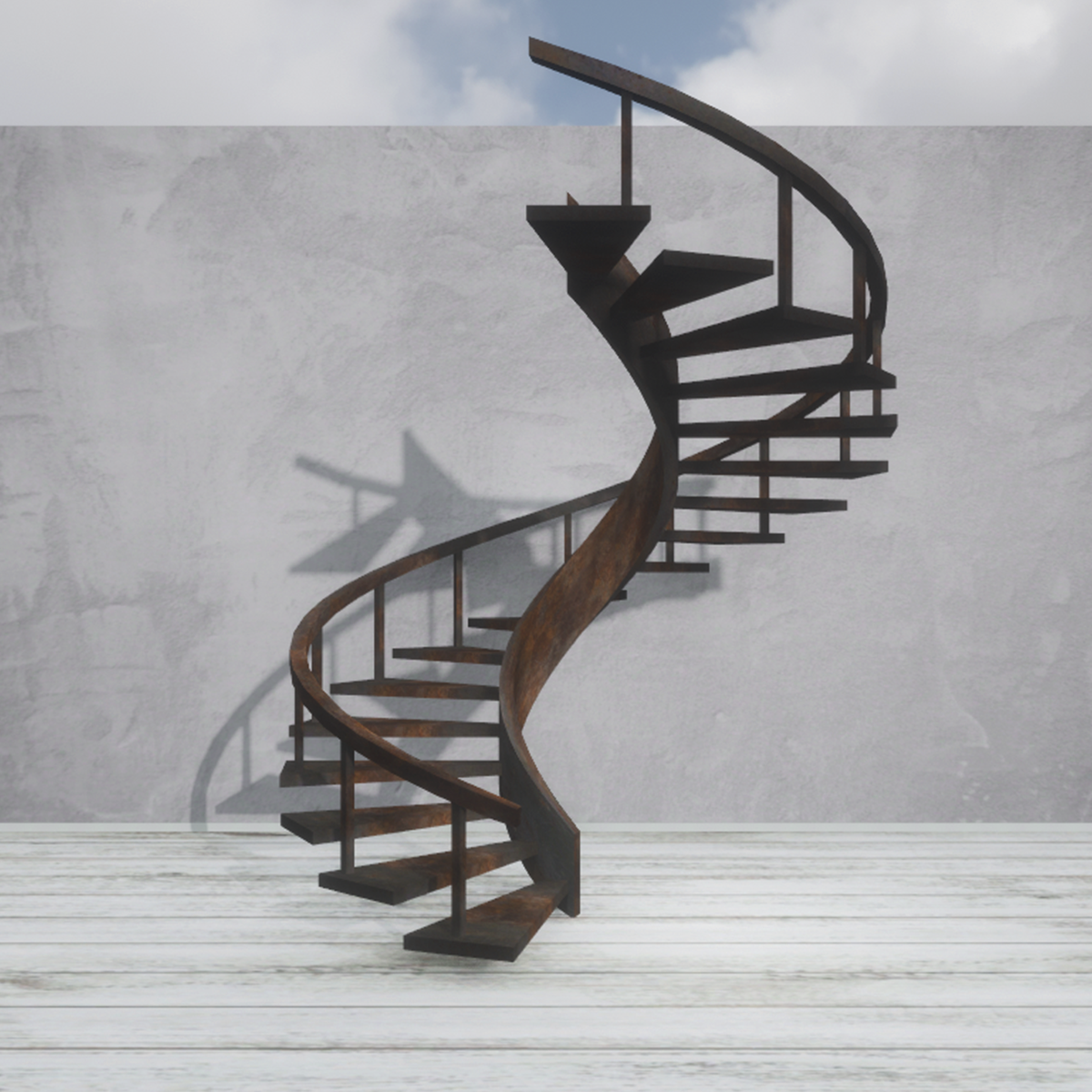Spiral Stairs Rusty Metal L