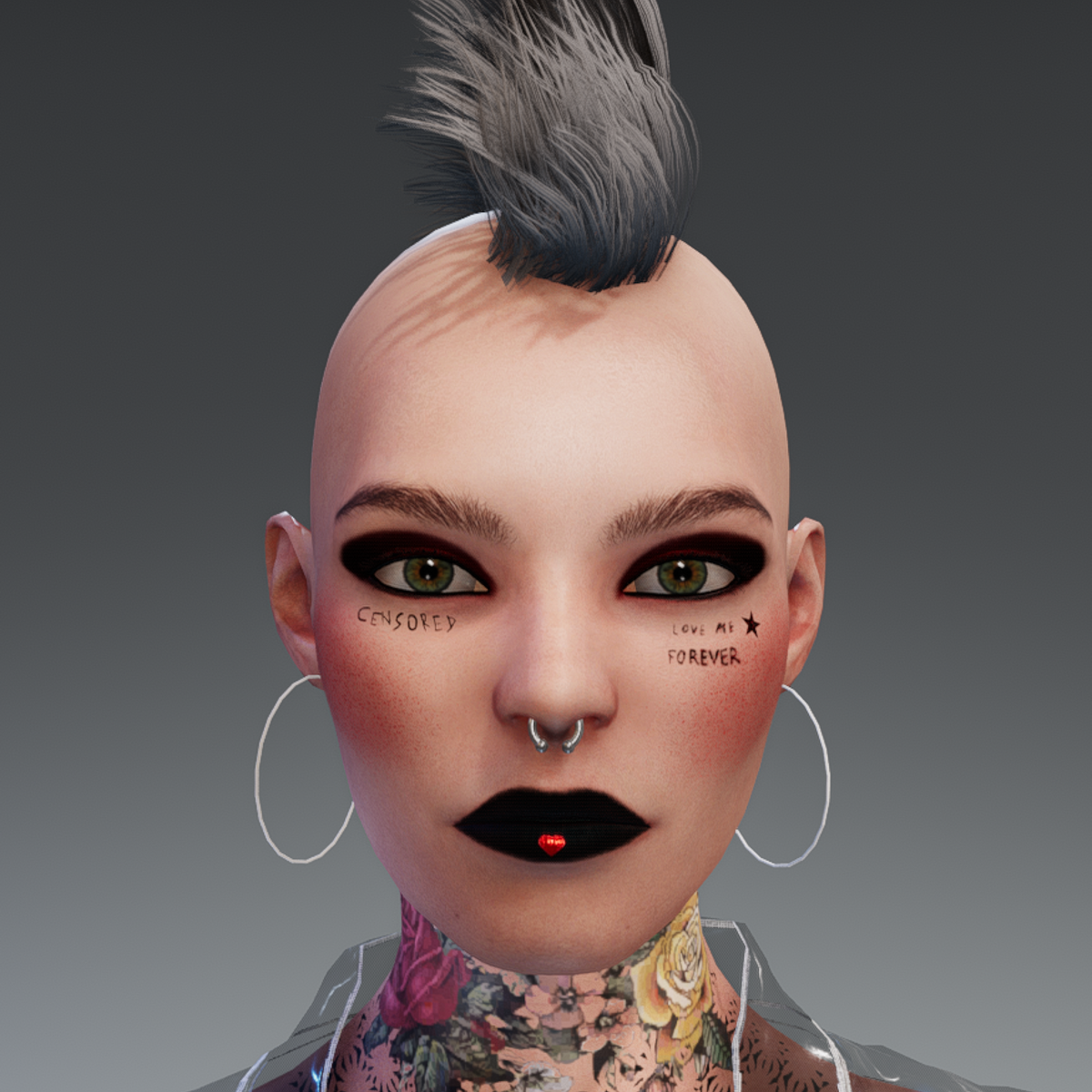 Daphne Valentine Makeup Heart Tatts