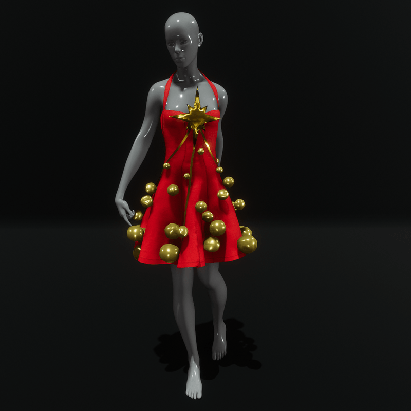 Christmas tree dress - red