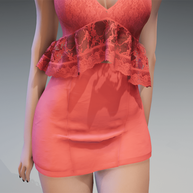 Basic Mini Skirt in Coral
