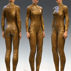 Bodysuit Rubber Catsuit Latex Light Yelow Translucent