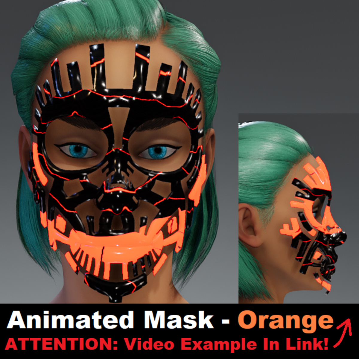 Animated Mask: Orange - Female Avatars