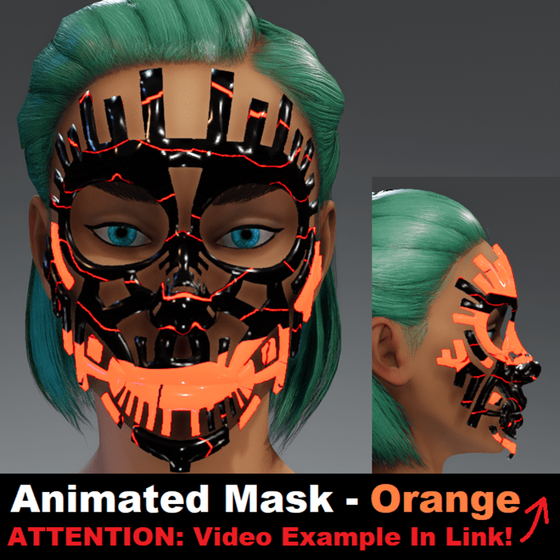Animated Mask: Orange - Female Avatars