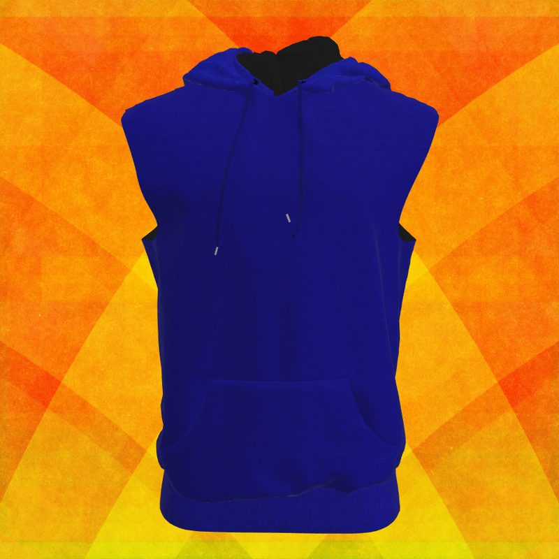 Men Sleeveless Navy Hoodie