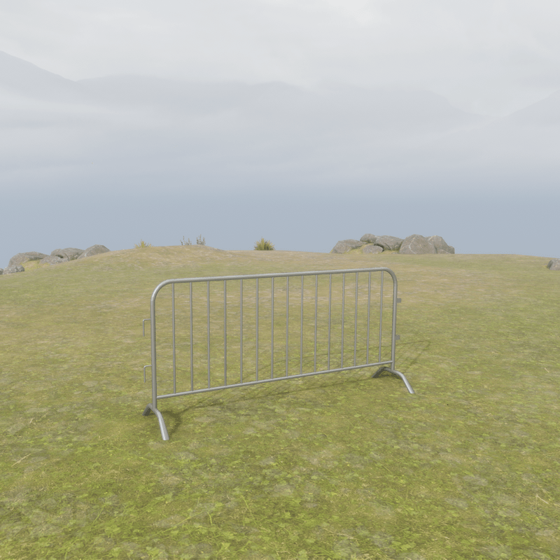 Realistic metal barrier fence
