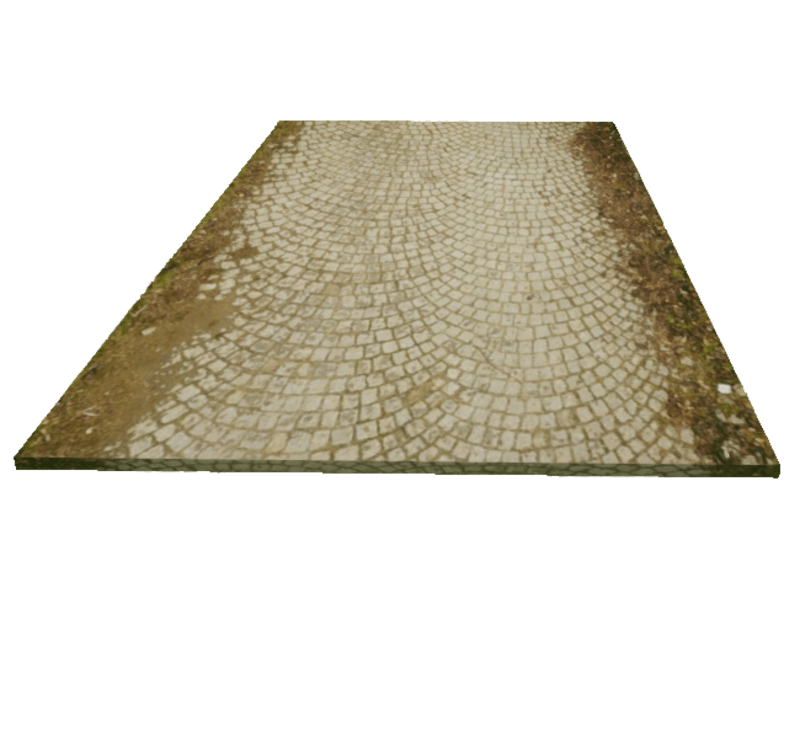 Path Straight Tan Cobbles