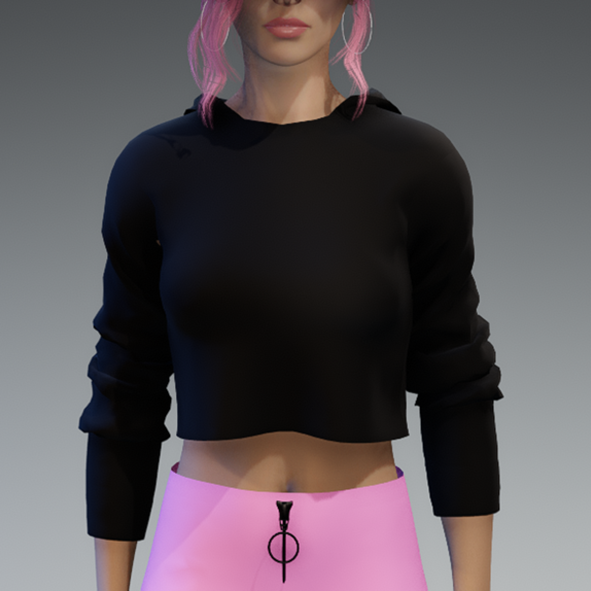 Basic Black Hoodie Croped