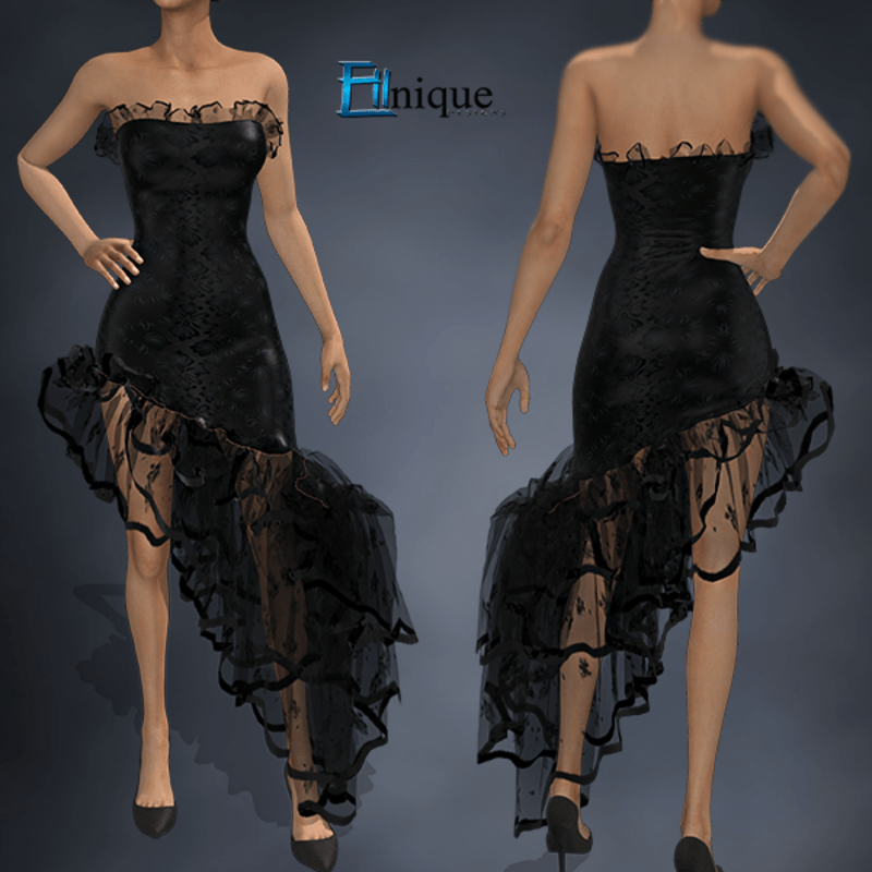 Lulu Black Spanish Gown