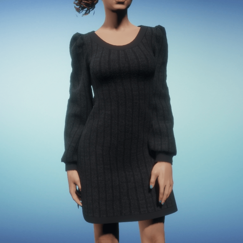 A-Line Sweater Dress - Black