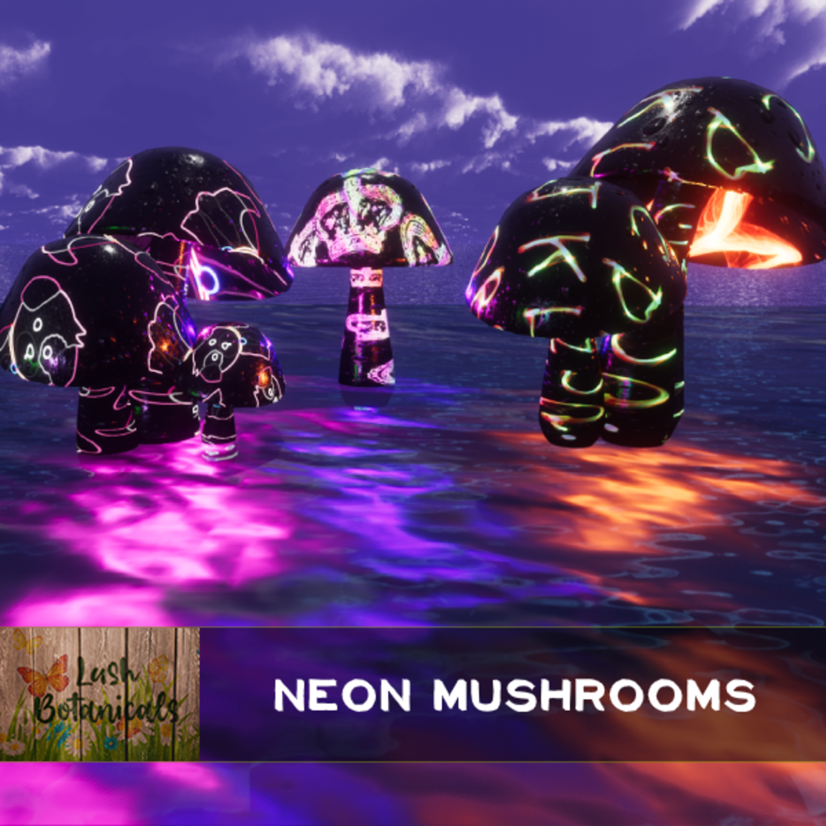 Neon Mushrooms ~ Set 2