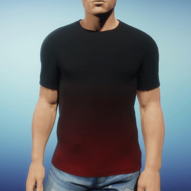 Mens Tee - Red Black