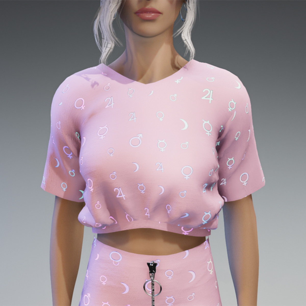 Glowing Planet Signs Shirt in Pastel Pink