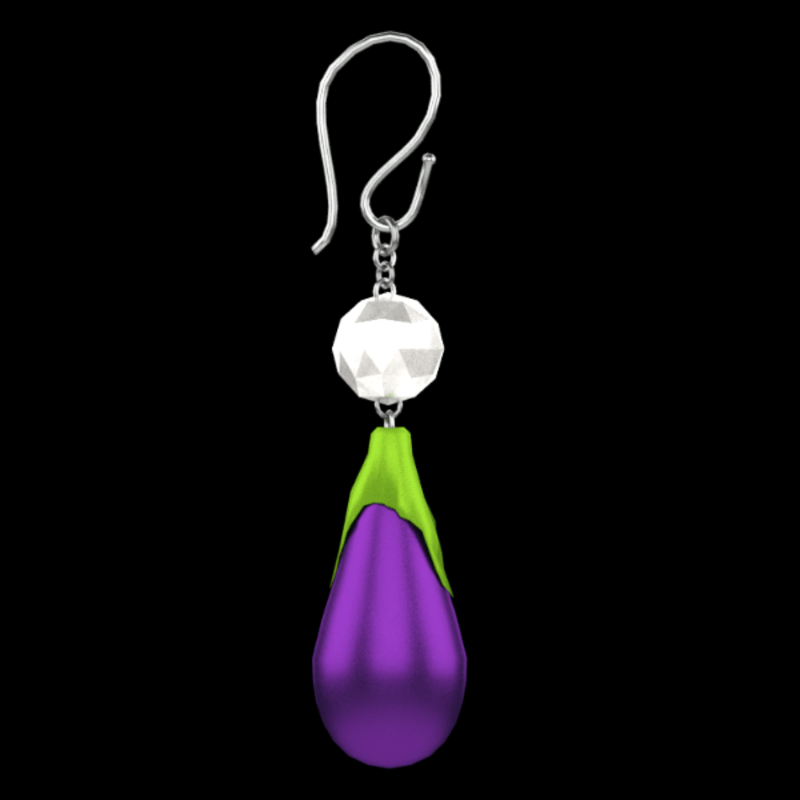 Aubergine Eggplant Earrings