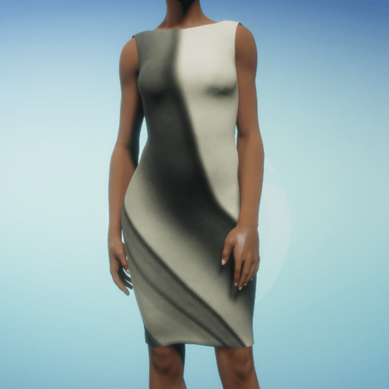 Boatneck Exec Dress - Cream Swoop