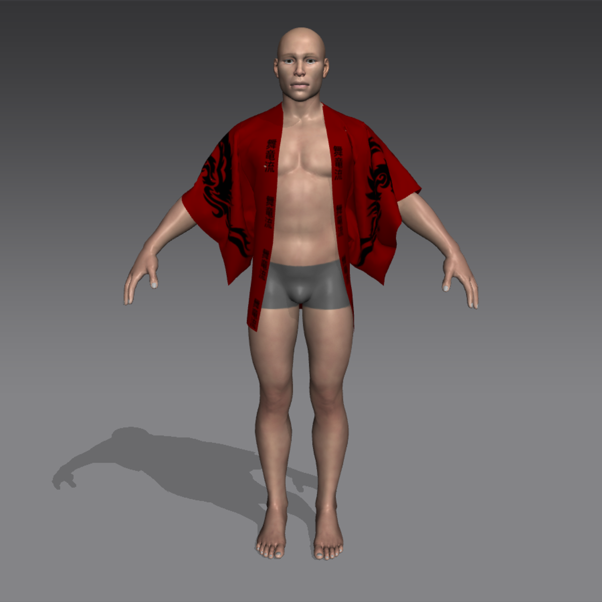 Dragon Kimono Jacket (black on red)