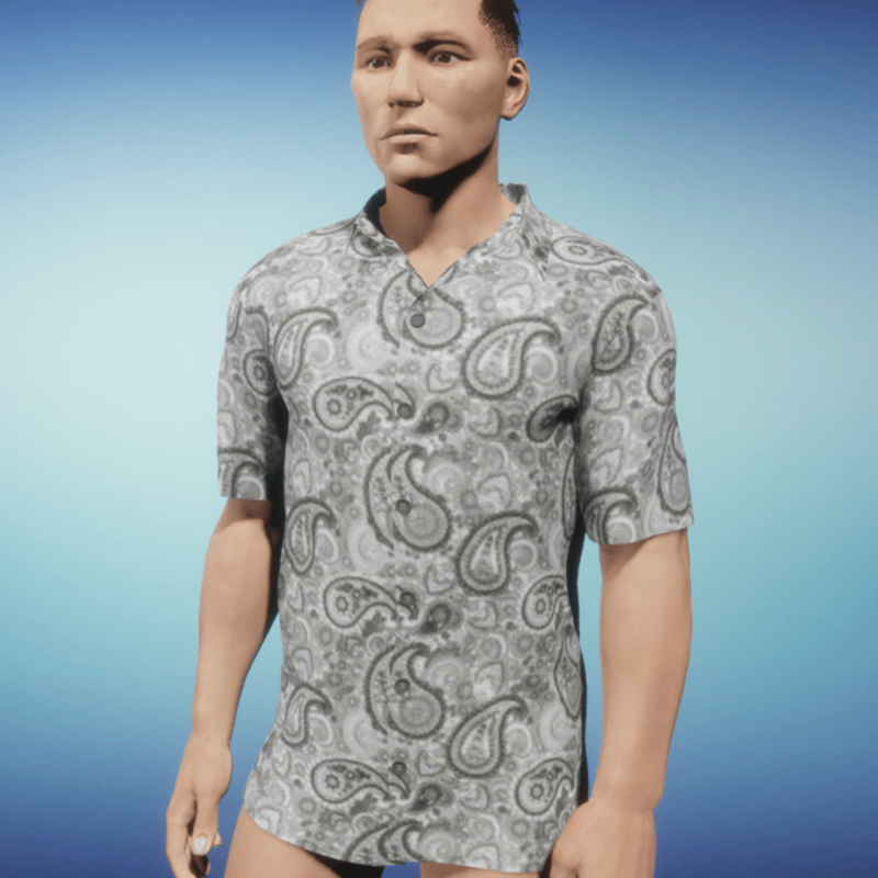 Men's Hawaiian Shirt with Motif Print