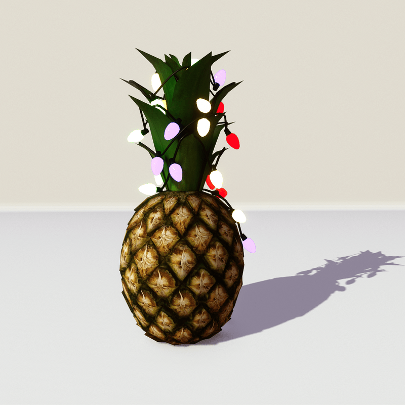 Christmas pineapple with running lights - natural