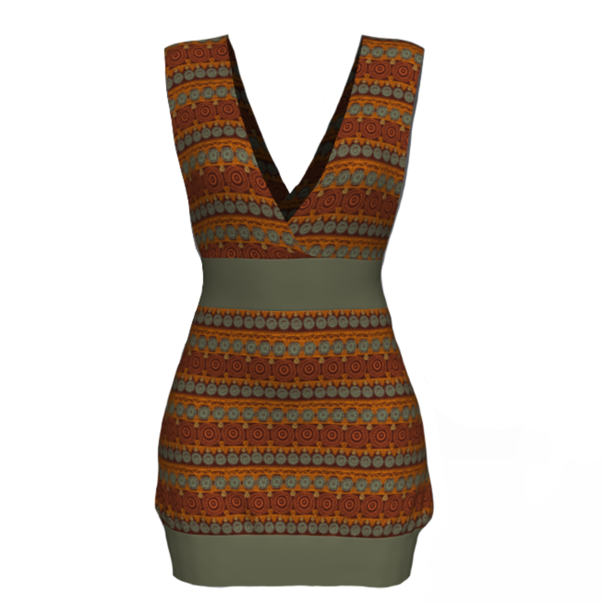 Tube Dress Deep Neck - Boho