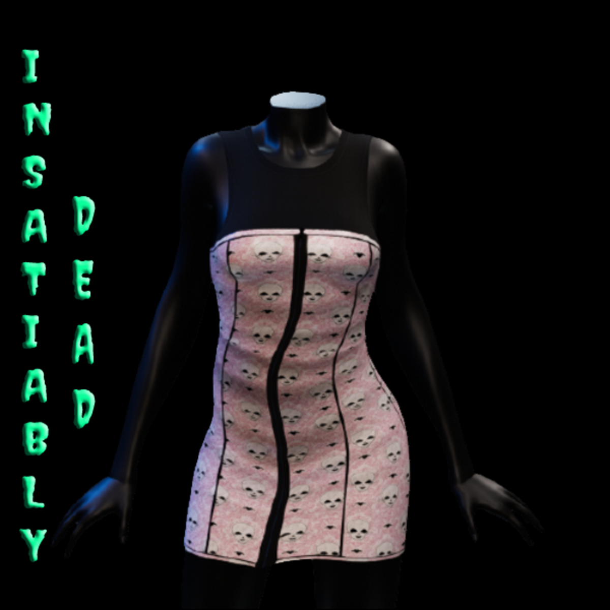 Vintage Goth Zipper Dress 1