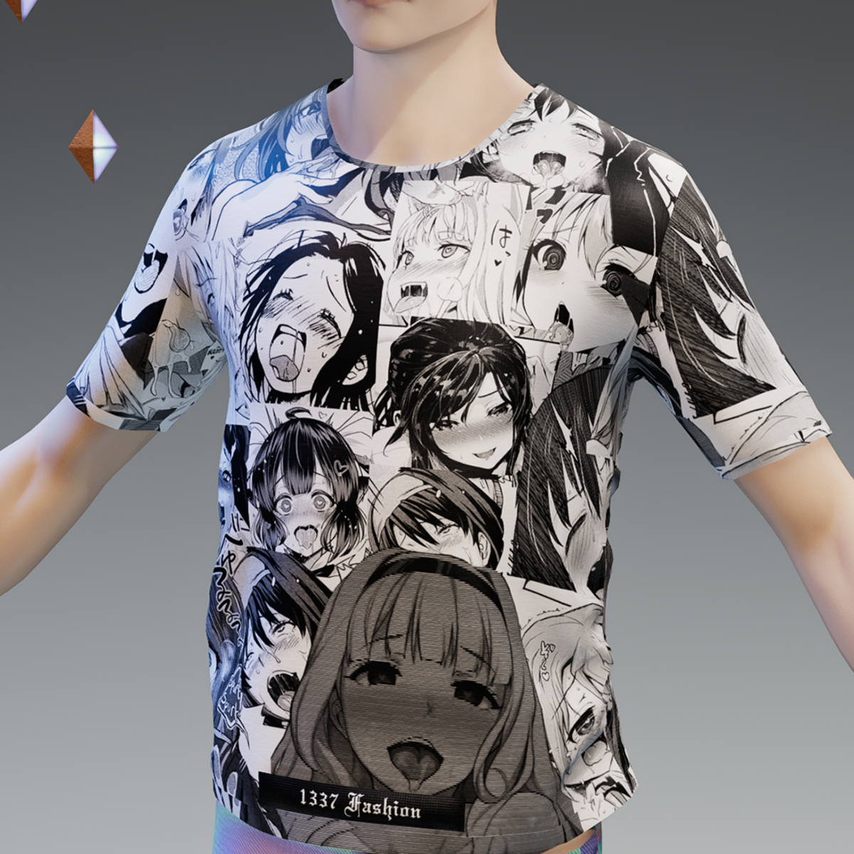 Black and White Ahegao T-Shirt