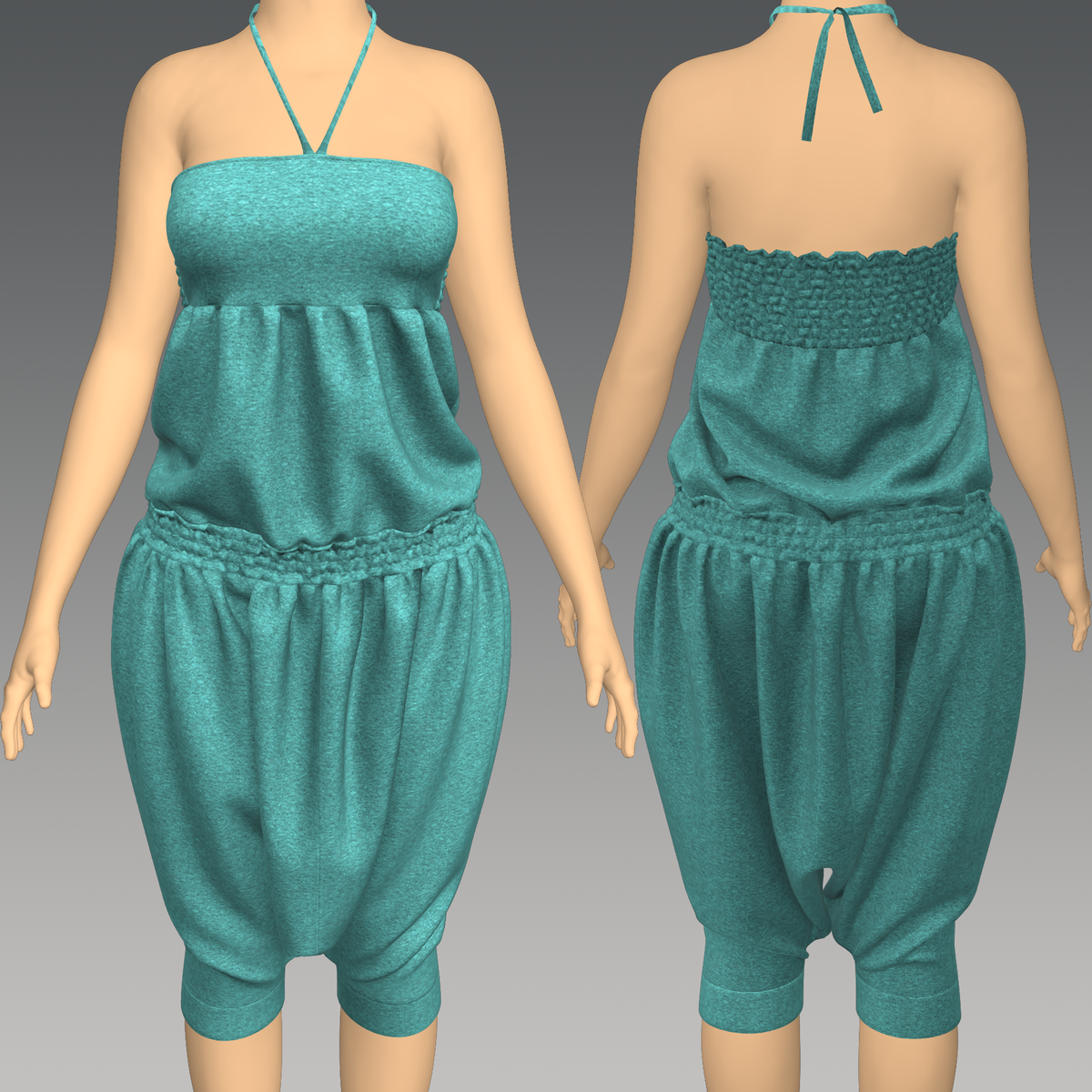 One piece jumpsuit with sarouel pants