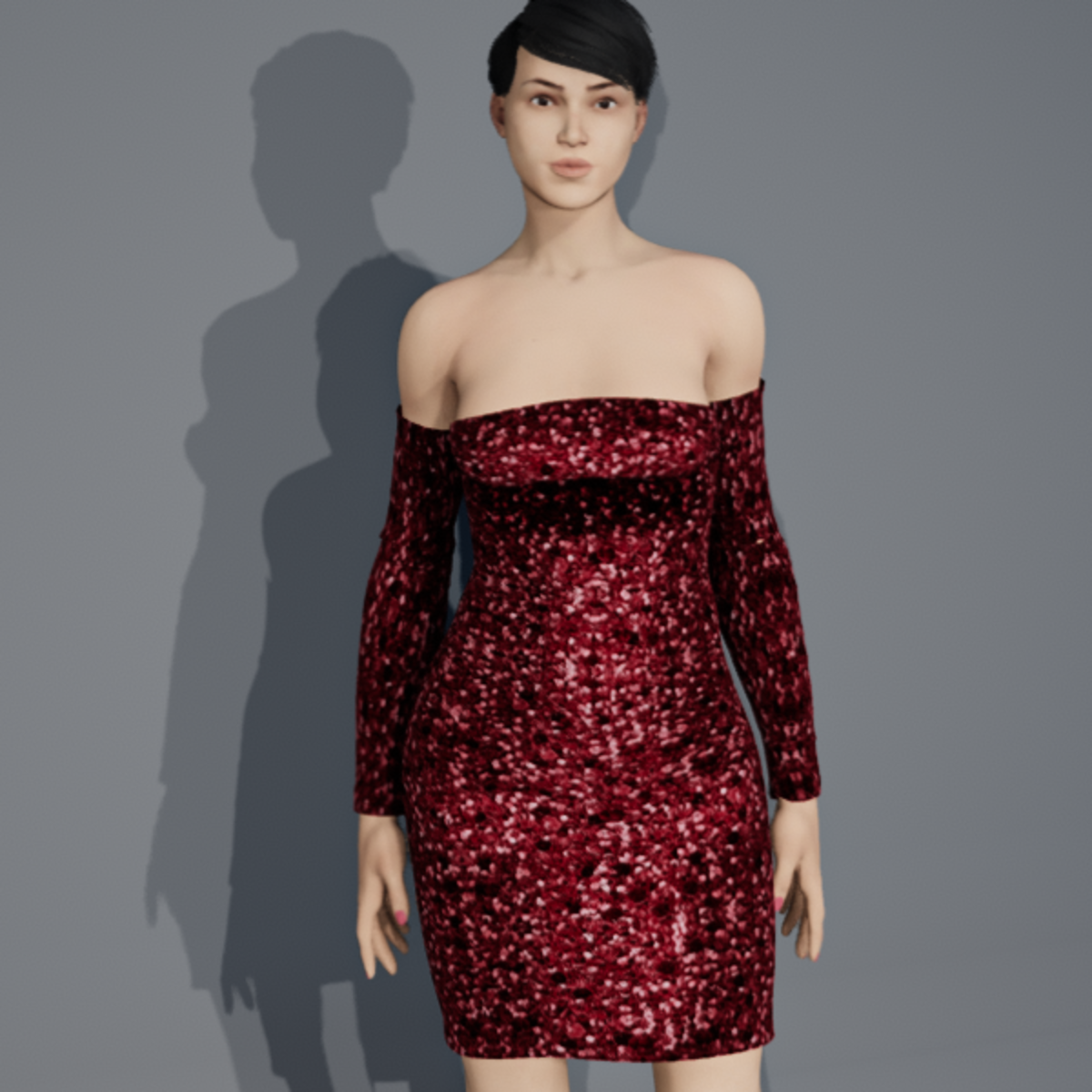 MANDY MINI DRESS WITH GLOVES RED