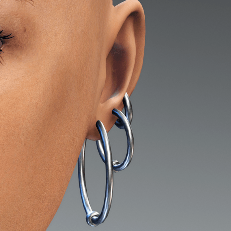 EarRing Piercing Silver Triple
