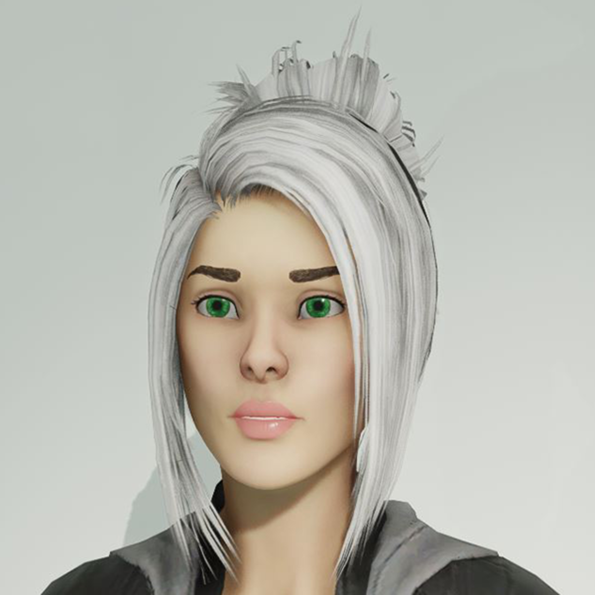 Hair Bob Bun White (Default Female)
