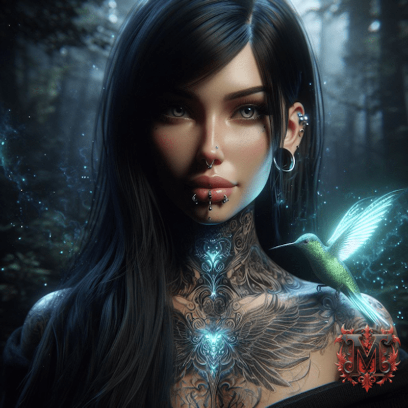 ND Female With Luminescent Hummingbird