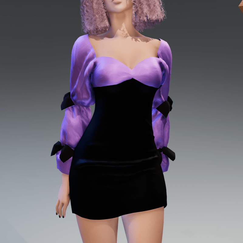 K-Dress with Bows Purple