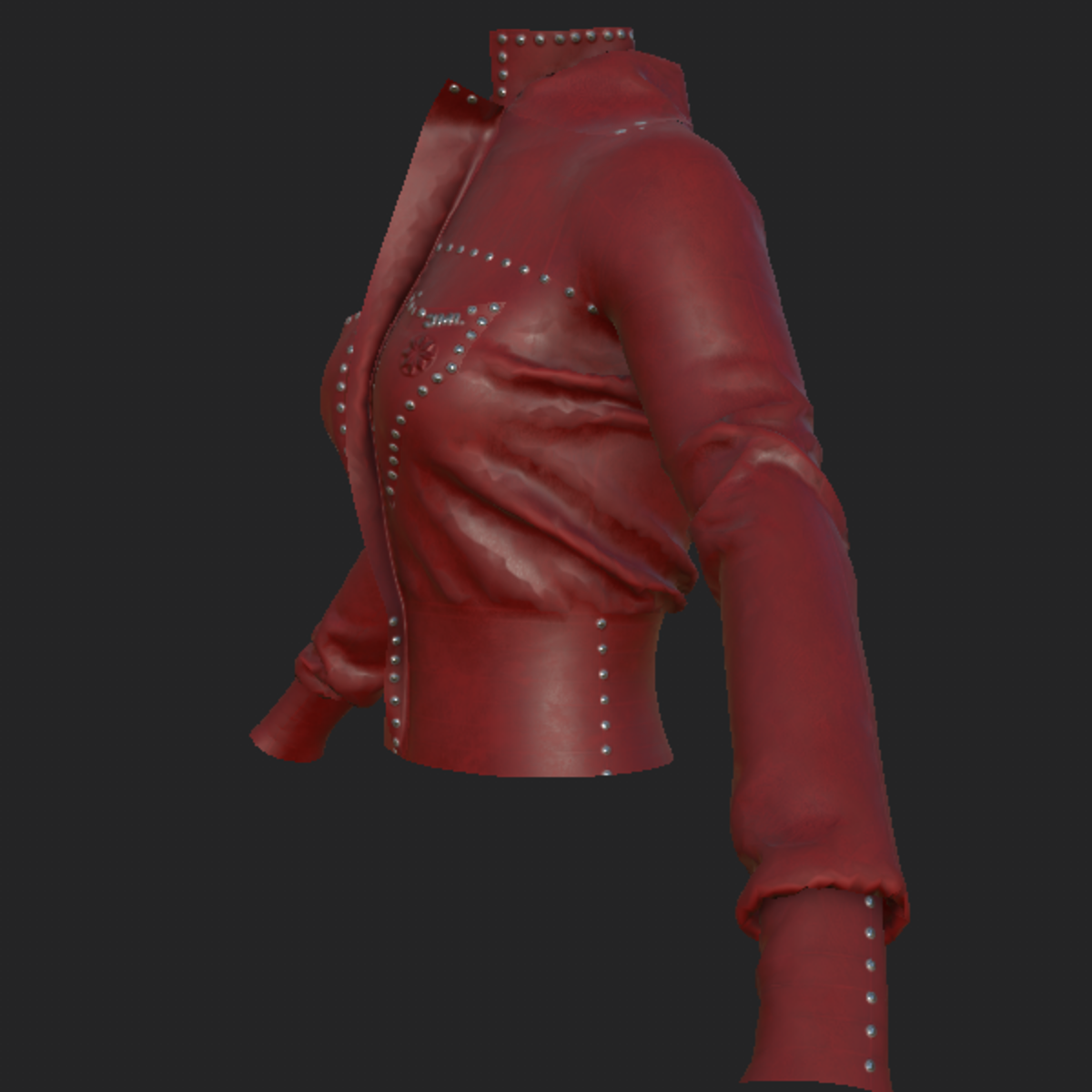 JACKET_ LEATHER F RED